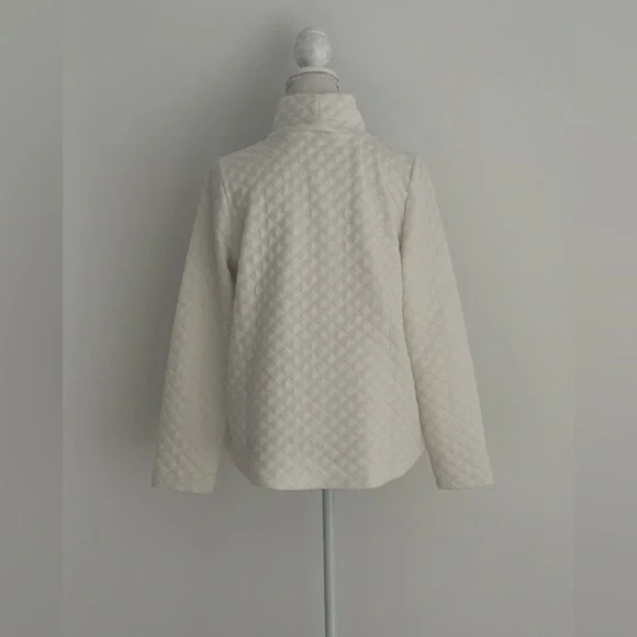J.Crew Factory Ivory Quilted Pullover - Picture 3 of 7